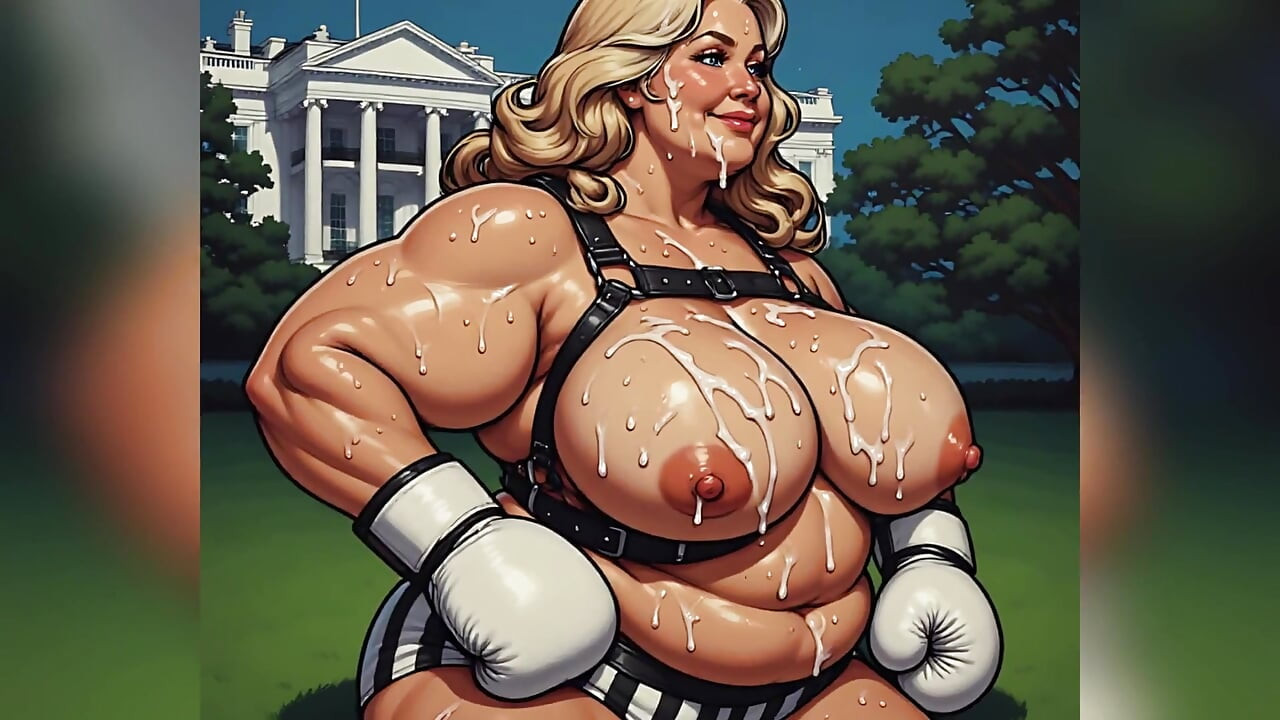 Strong BBW Women Covered in Cum Art