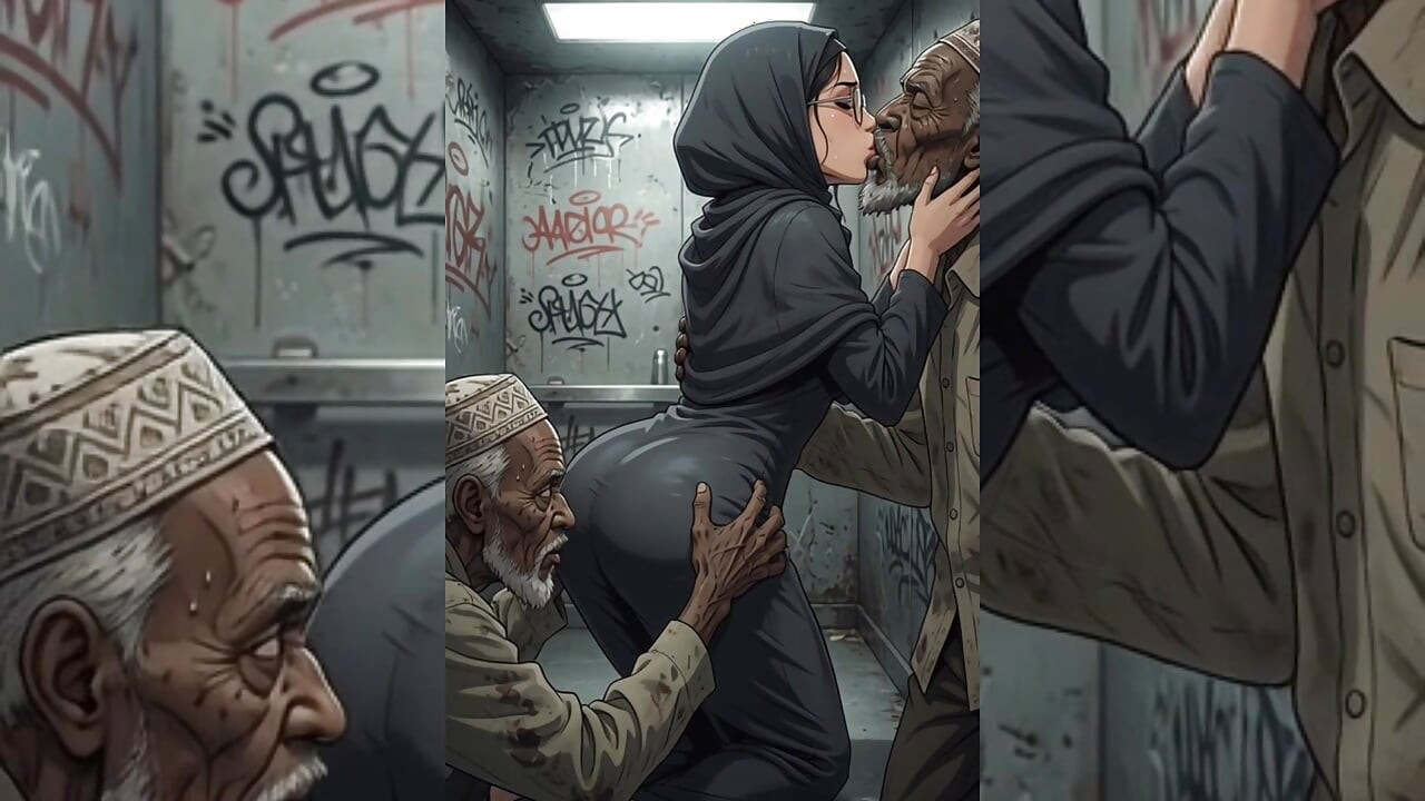 Hijabi Muslim Babes Degraded & Gangbanged by Ugly Bastards in tight spaces - Hijabi Series Part 3