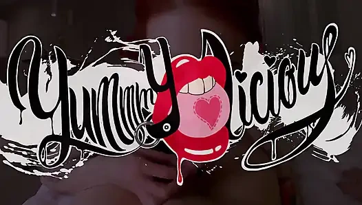 POV: Ahegao Girl in Bat Lingerie Gets Cum All Over Her Face After Buttfuck