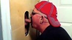 Two horny buddies get a fantastic glory hole suck off
