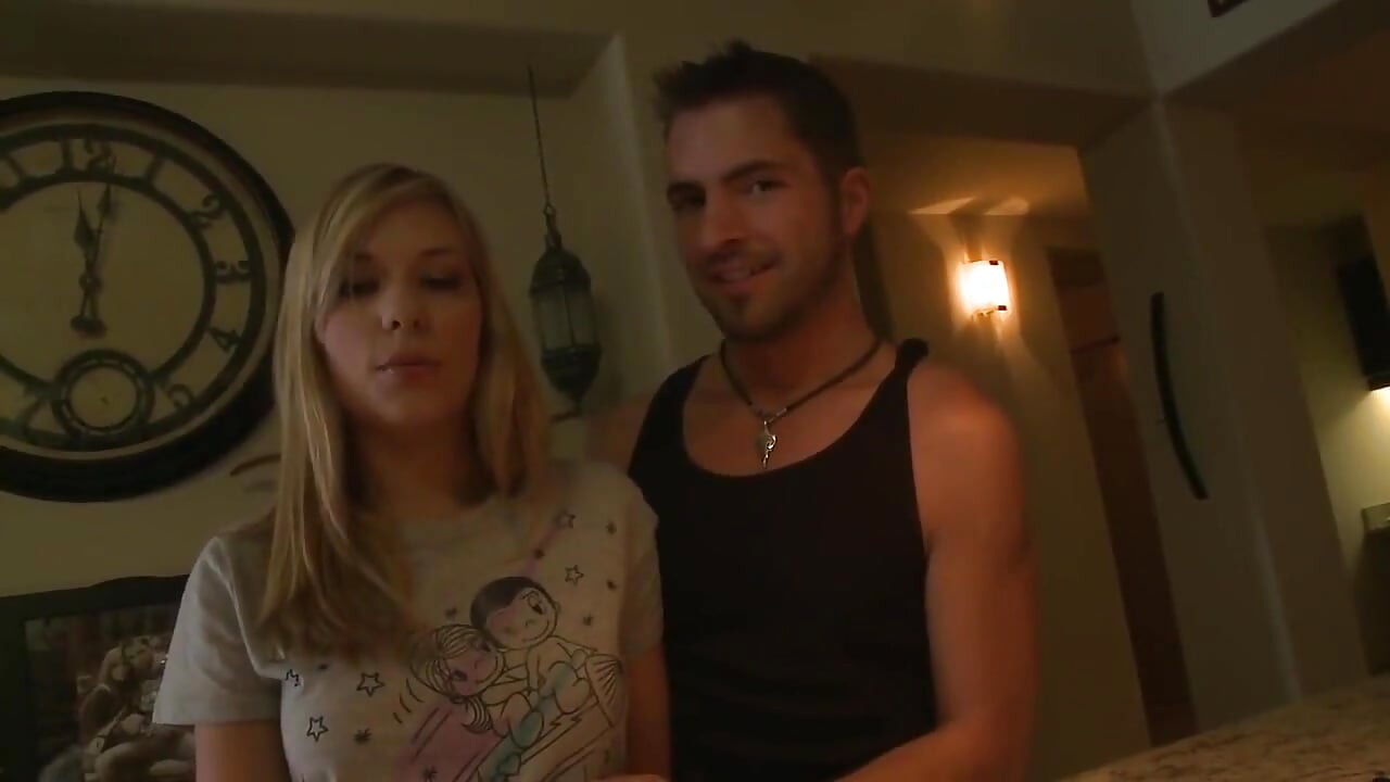Horny blonde teen makes her boyfriend fuck her on camera