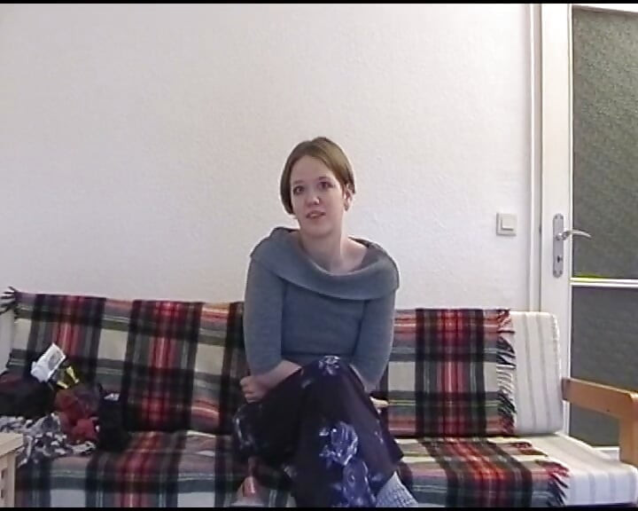 Amateur German slut in stockings pleases herself with two toys