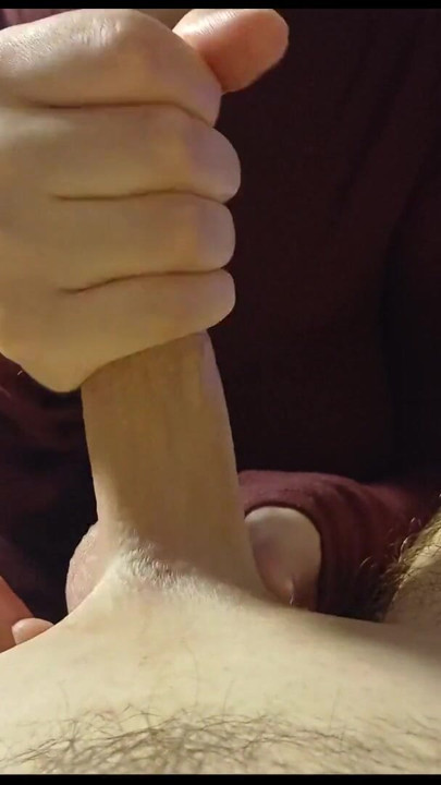 Jerking off my stepbrother's cock before bed. | Clip 1