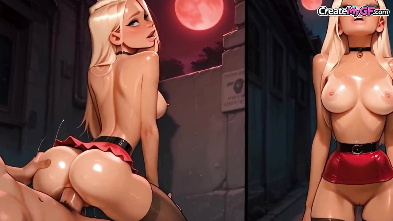 Sexy Slim Busty Blonde Babe Has Fun With a Big-dicked Cop In the Street - 3D Animation X