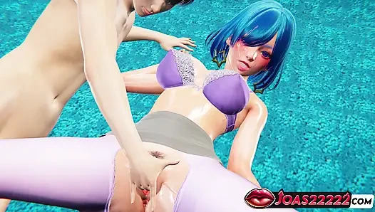 Офисная секретарша Elisa в Rule34, хентай - трахает пальцами ее тугую киску во время мастурбации дилдо в колготках до влажности