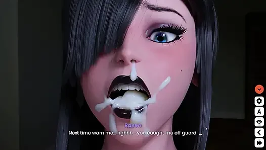 Mansion days #5 - cewek gotik seksi menggunakan mulut basahnya