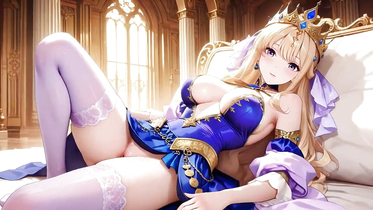 Languidly Reclining on the Throne, Hand Over Chest, Gazing Back-can You Handle This Regal yet Sexy Contrast?