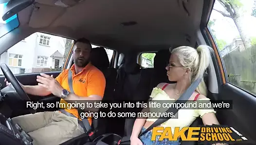 Fake Driving School Big tits blonde gets fucked and cum spla