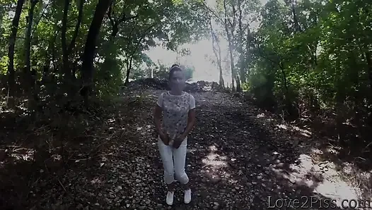 Pee attempts in the forest