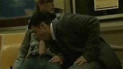 sucking huge cock on the train