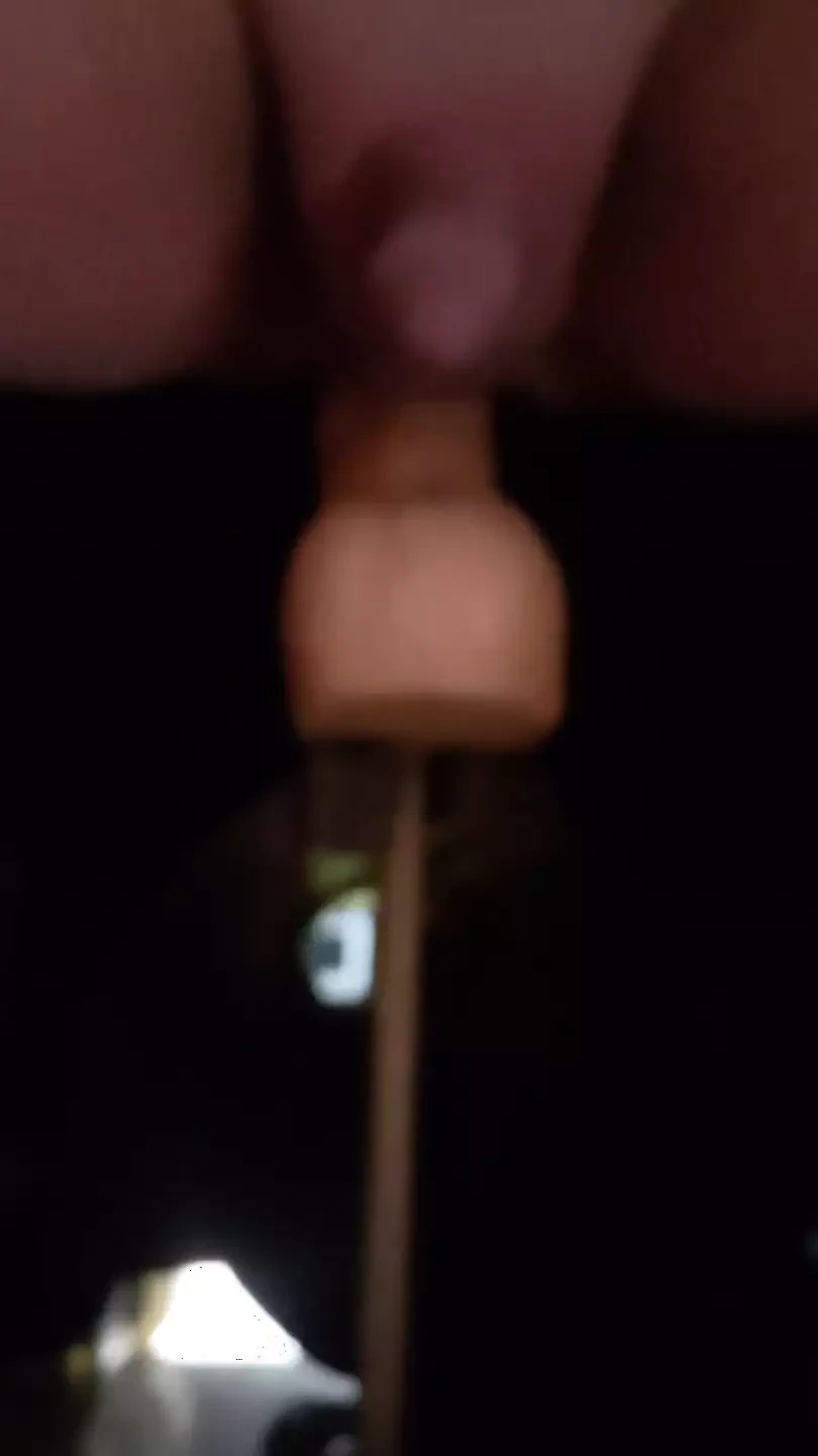 Ass on a Huge Dildo