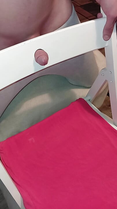 Cumshot in chair