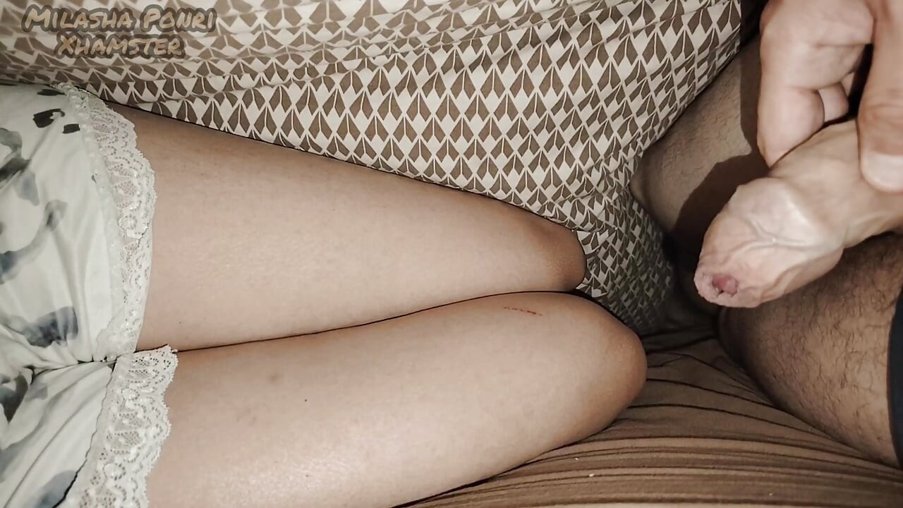 I'm lying next to my stepsister and touching my dick.