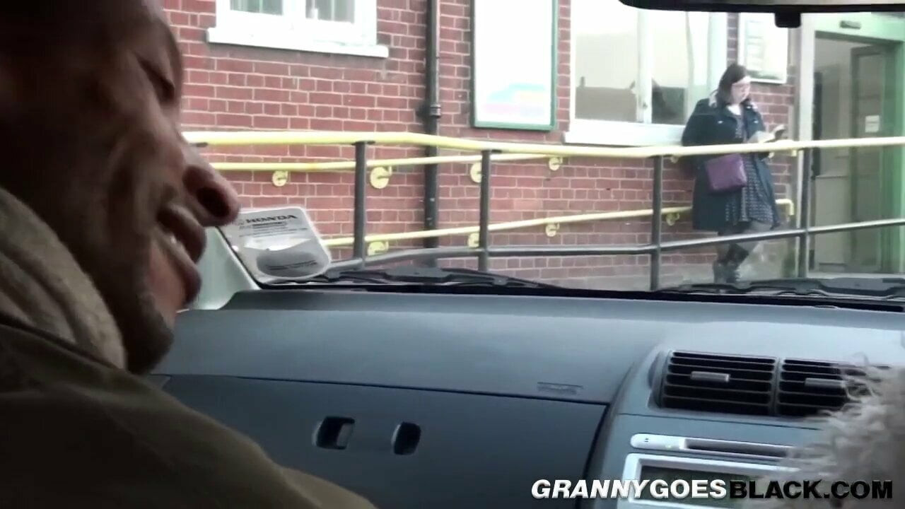 Eaten out grandma sucks black cock