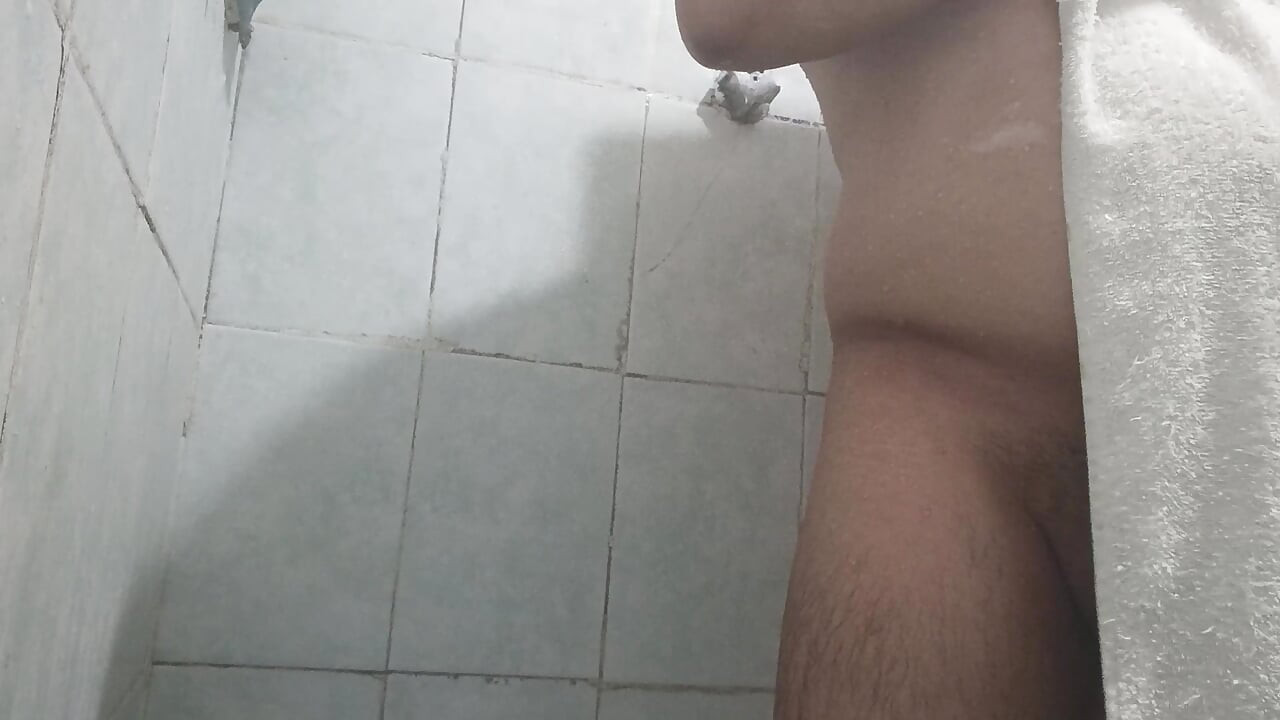 I am cooling off a bit in the bathroom while I stretch my dick out