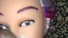 cute doll head cum tribute