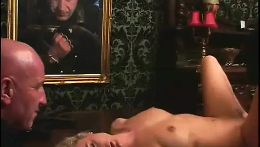 Sexy Blonde Slut Get All Her Holes Fucked Hard on the Table