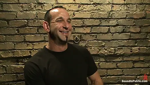 Horny Crowd Torments Bound Muscled Stud for Bip's Pre-halloween Party
