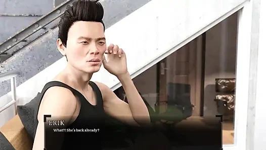 Asyalı Sürtük Evli Kadın Erkek Arkadaşının Önünde Büyük Kaslı Bir Adam Tarafından Domine Ediliyor