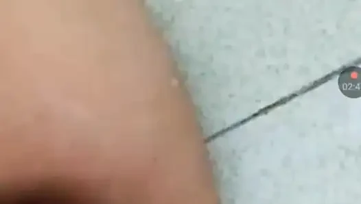 Fingering my tight pussy ,while he jerking his dick
