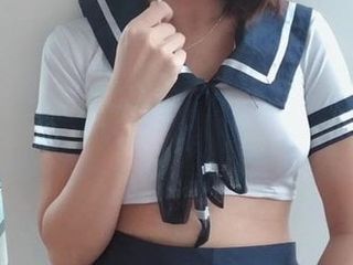Hot asian schoolgirltrap szarpanie i cumming na jej lizak