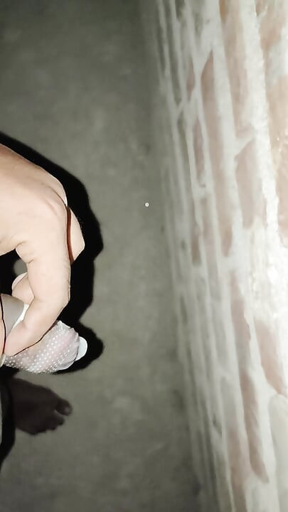Young Man solo Masterbate alone in a room with dotted condom.