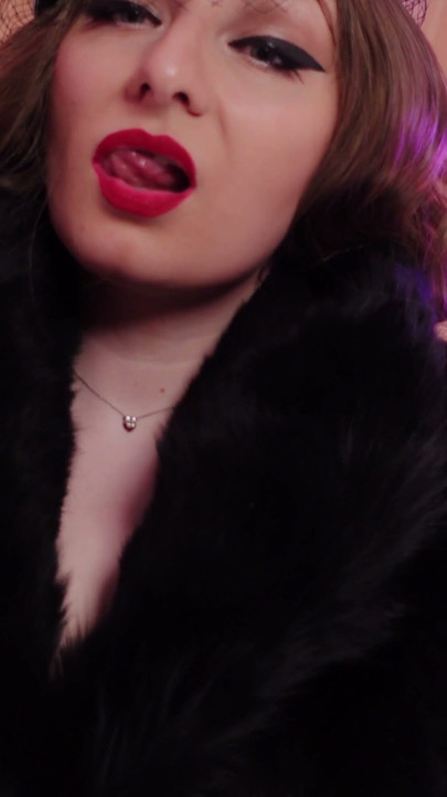 ASMR fur coat fetish, vaping smoking with leather gloves (Arya Grander) | Clip 1