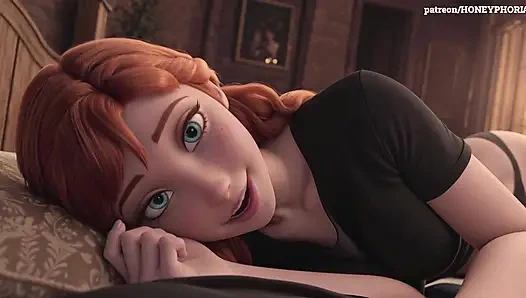 Анна собирается представить нам ее любимую "игрушку" Frozen 3D порно анимации