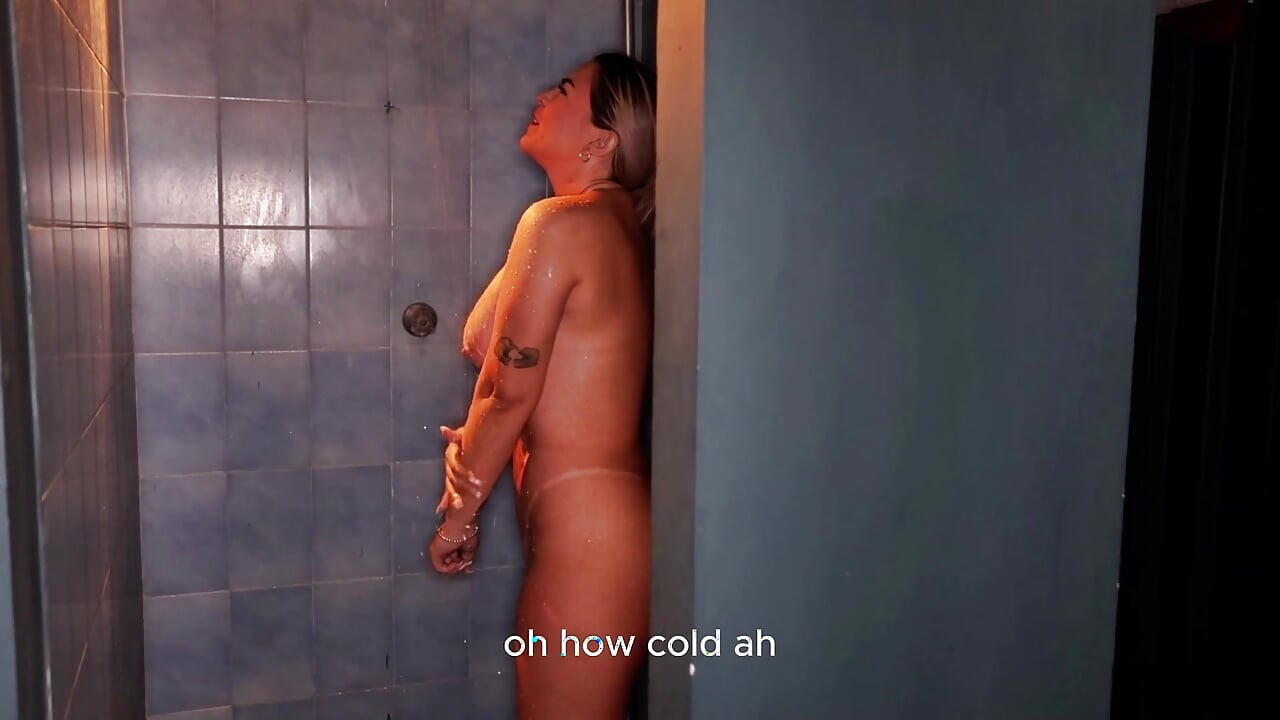 Naughty stepson hides the towel from his big-ass bitch stepmother