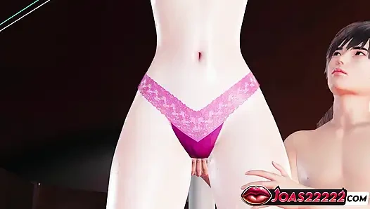 Tamaki in einem pool Animation mit dicken titten Massage, stöhnen, Fingern ihrer engen muschi und Dildo-masturbation Squirting