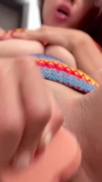 Spectacular moment from "Redhead Latina fucks her pussy in an amazing way"