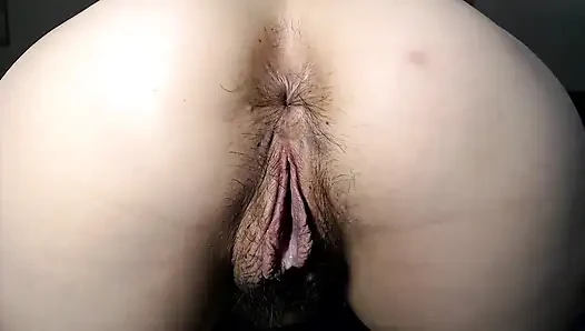 Dirty hairy closeup asshole farting