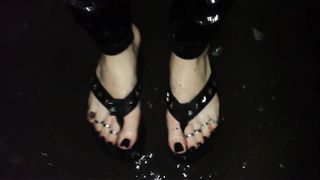wet and dirty feet