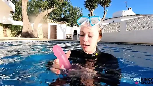 Underwater Blowjob Challenge - Gagging on My Sinking Dildo
