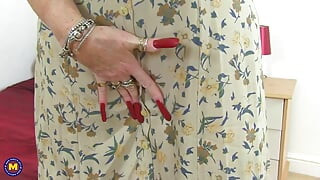 Horny British Grandma Zadi Masturbates Herself with Her New Vibrator