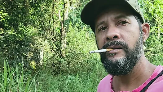 Smoking in the woods