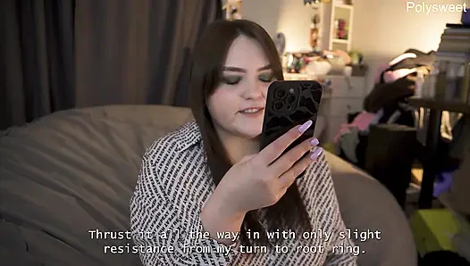 Porn story - ballgag I could only mumble while she fucked me with a strap-on