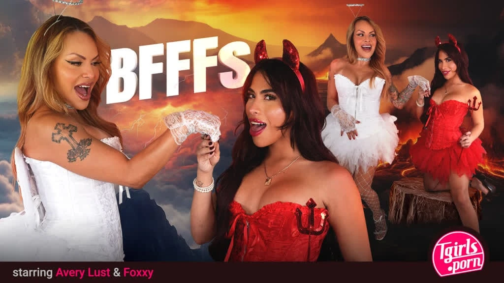 TGIRLS PORN – Halloween Hijinks with Avery Lust and Foxxy