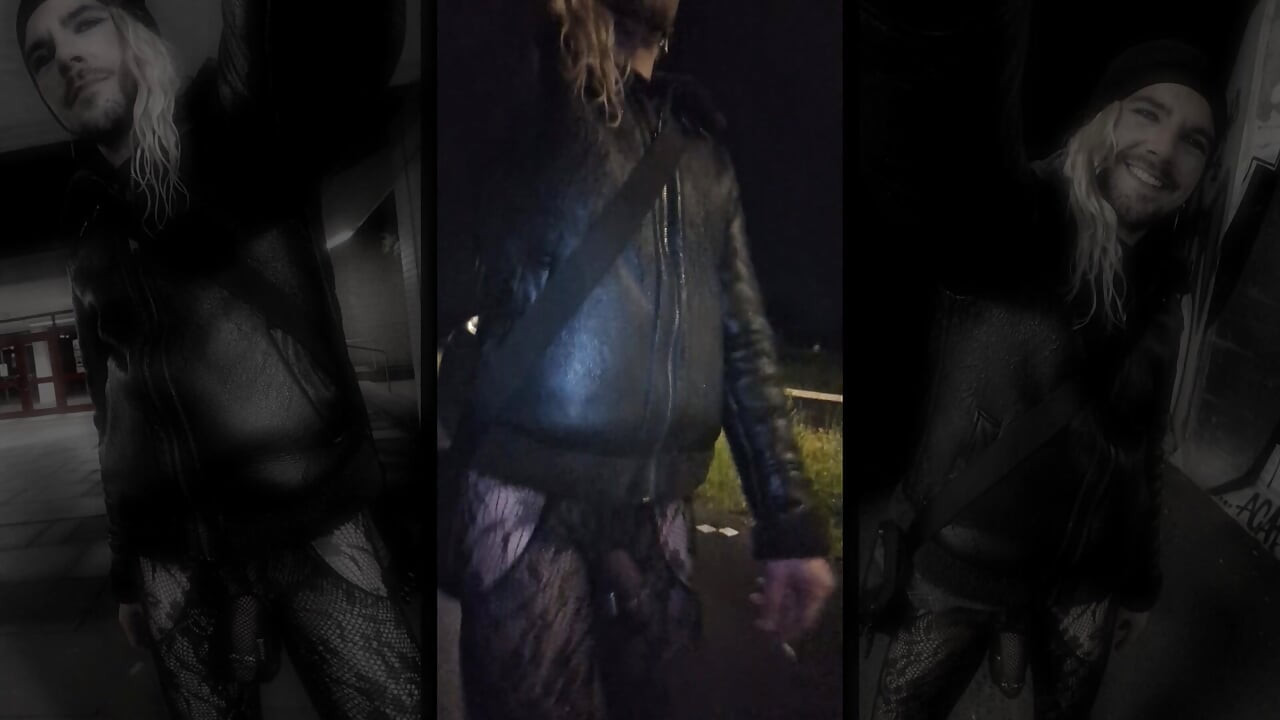 EXPOSED: Strutting Outside in a Fishnet Bodysuit