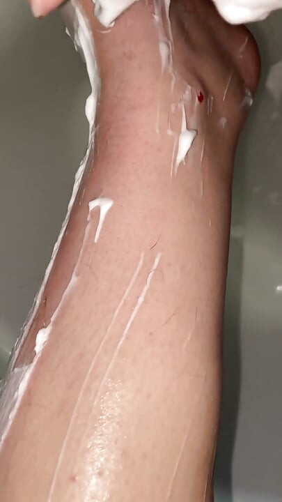 Hairy Legs Shaving Close up