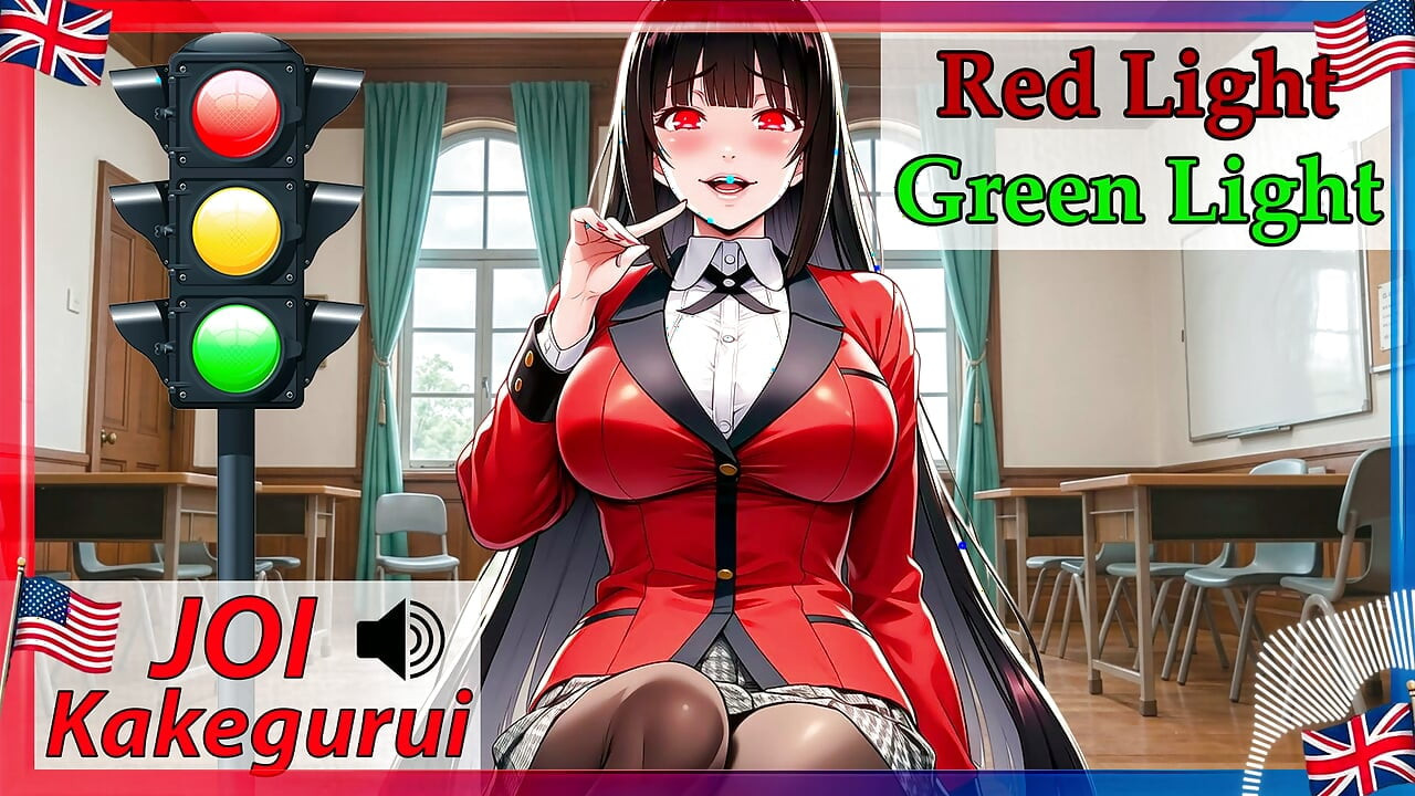 Kakegurui'den Yumeko ile Yeşil Işık, Kırmızı Işık. İngilizce ses. JOI hentai.
