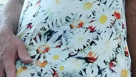 새 꽃을 보여주는 CD 크로스드레서
