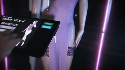 3D косплей-модель с большими сиськами изменяет с большим хуем