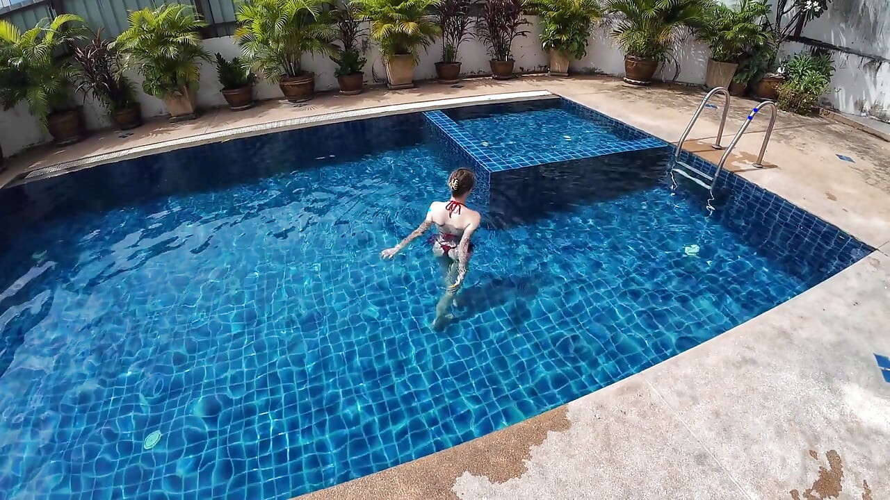 Sfw Playing About in Our Swimming Pool
