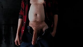 big erect Veiny Cock out of pants