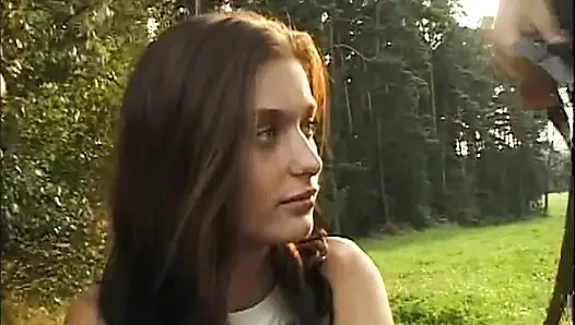 Mature Brunette Devours Cock in Wild Outdoor Group Bang