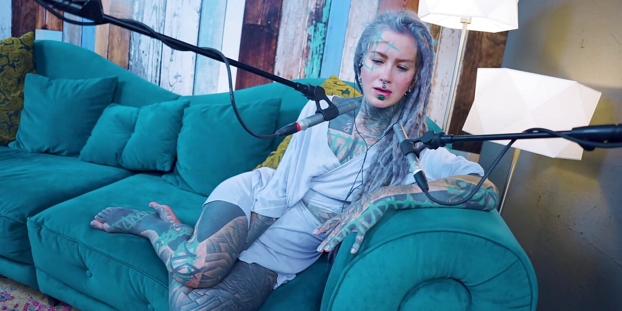I talk about J - Jelousy - ASMR podcast SFW talking goth skinny girl dreadlocks tattoo model inked girl