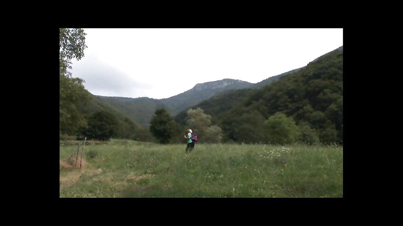 BBW MILF Caught Pissing in the Woods by a Young Man with a Hard Cock