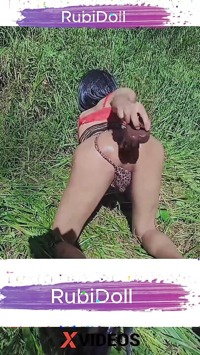 Rubidoll Big Ass Has Fun With Her Dildo Outdoors