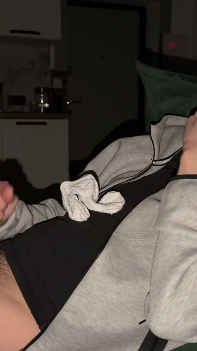 Sniffed wet socks and cum from it | Clip 1